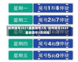 郑州限号2021最新限号3月/郑州限号2021最新限号3月时间-第1张图片-建明新闻