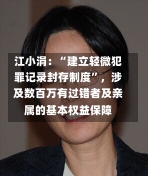 江小涓：“建立轻微犯罪记录封存制度”，涉及数百万有过错者及亲属的基本权益保障-第2张图片-建明新闻