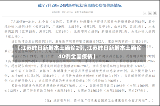 【江苏昨日新增本土确诊2例,江苏昨日新增本土确诊40例全国疫情】-第1张图片-建明新闻