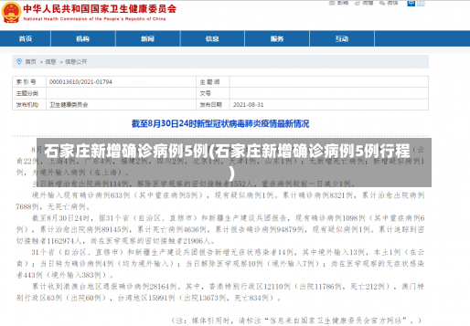 石家庄新增确诊病例5例(石家庄新增确诊病例5例行程)-第1张图片-建明新闻
