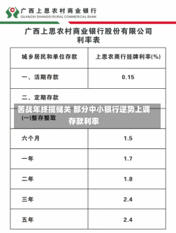 苦战年终揽储关 部分中小银行逆势上调存款利率-第1张图片-建明新闻