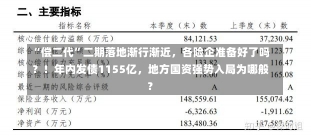 “偿二代”二期落地渐行渐近，各险企准备好了吗？！年内发债1155亿，地方国资强势入局为哪般？-第1张图片-建明新闻