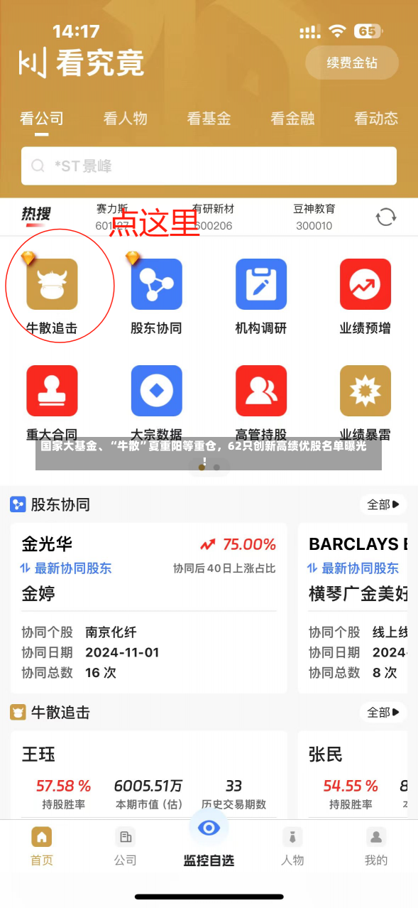 国家大基金、“牛散”夏重阳等重仓，62只创新高绩优股名单曝光！-第3张图片-建明新闻