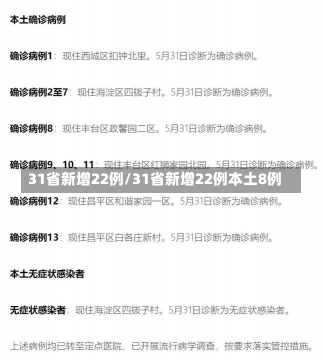 31省新增22例/31省新增22例本土8例-第3张图片-建明新闻