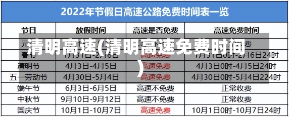 清明高速(清明高速免费时间)-第1张图片-建明新闻