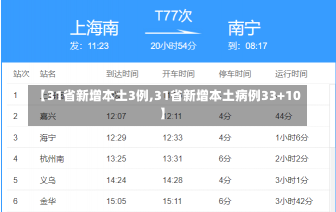 【31省新增本土3例,31省新增本土病例33+10】-第1张图片-建明新闻