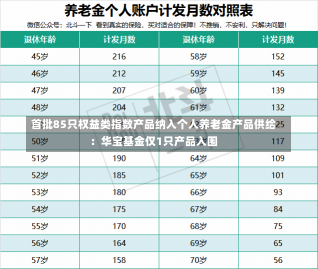 首批85只权益类指数产品纳入个人养老金产品供给：华宝基金仅1只产品入围-第1张图片-建明新闻