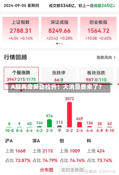 A股再度异动拉升！大消息要来了？-第1张图片-建明新闻