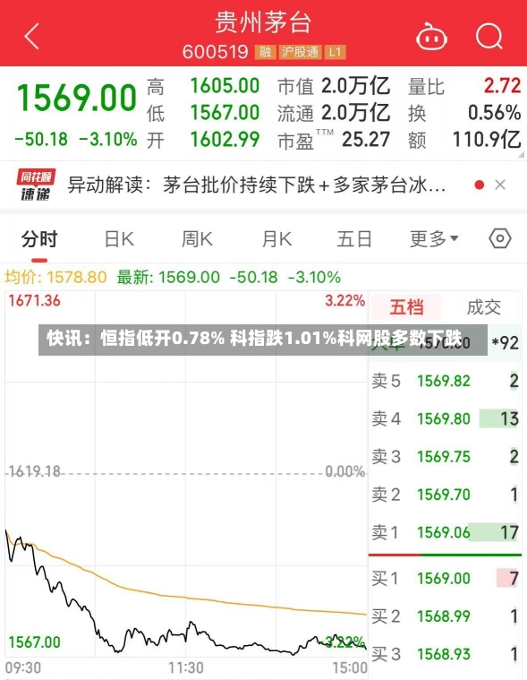 快讯：恒指低开0.78% 科指跌1.01%科网股多数下跌-第1张图片-建明新闻