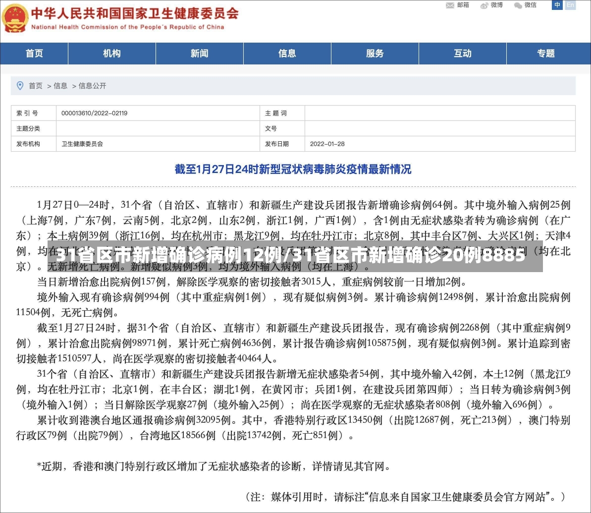 31省区市新增确诊病例12例/31省区市新增确诊20例8885-第2张图片-建明新闻
