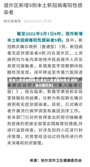 黑龙江疫情最新情况(黑龙江疫情最新情况 最新消息哈尔滨)-第3张图片-建明新闻