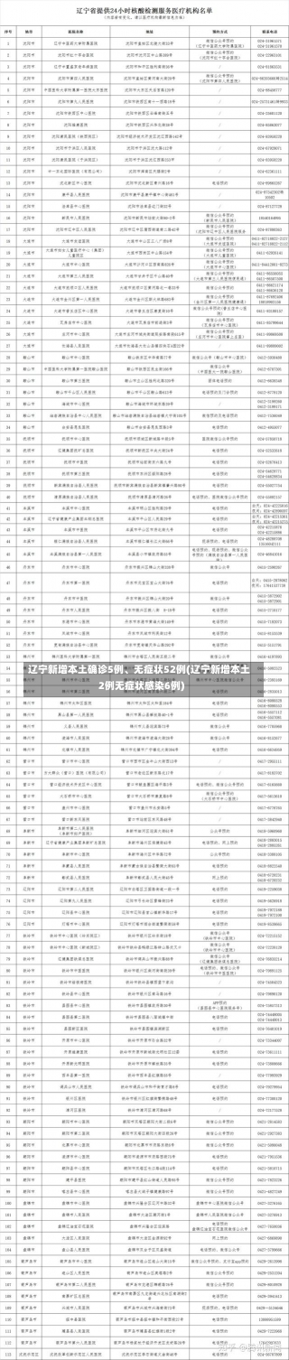 辽宁新增本土确诊5例、无症状52例(辽宁新增本土2例无症状感染6例)-第1张图片-建明新闻