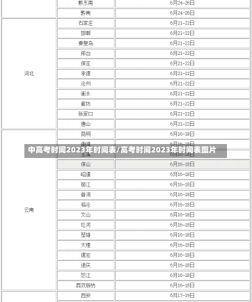 中高考时间2023年时间表/高考时间2023年时间表图片-第3张图片-建明新闻