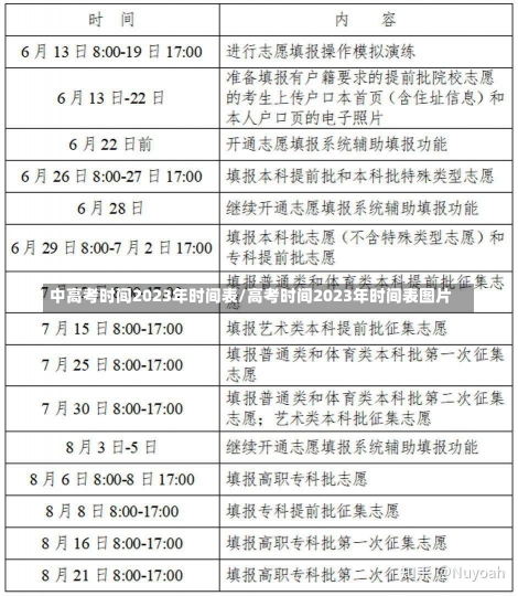 中高考时间2023年时间表/高考时间2023年时间表图片-第2张图片-建明新闻