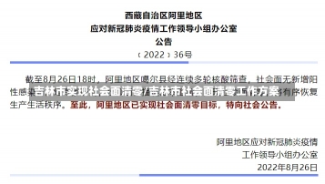 吉林市实现社会面清零/吉林市社会面清零工作方案-第2张图片-建明新闻