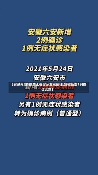 【安徽再增1例本土确诊从北京前往,安徽新增1例确诊北京】-第2张图片-建明新闻