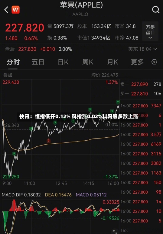 快讯：恒指低开0.12% 科指涨0.02%科网股多数上涨-第1张图片-建明新闻