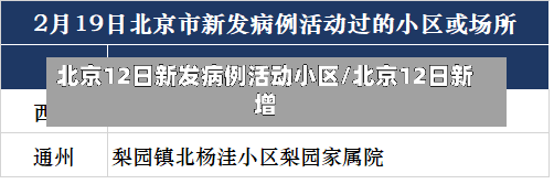 北京12日新发病例活动小区/北京12日新增-第1张图片-建明新闻