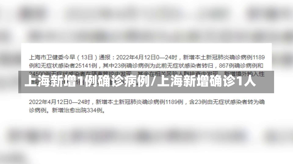 上海新增1例确诊病例/上海新增确诊1人-第2张图片-建明新闻