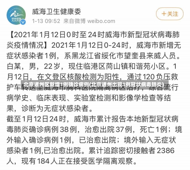 北京通州区新增1例确诊病例(北京通州出现1例冠状病毒肺炎)-第1张图片-建明新闻