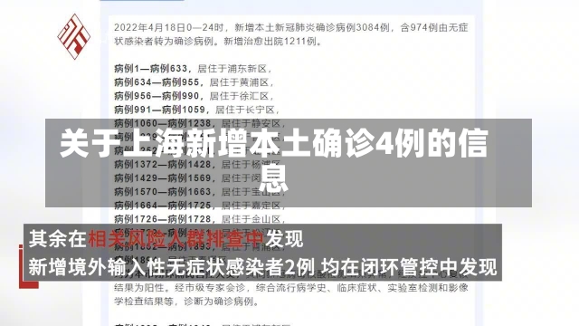 关于上海新增本土确诊4例的信息-第1张图片-建明新闻