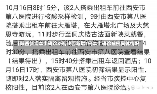 【陕西新增本土确诊8例,陕西新增1例本土确诊病例具体情况】-第1张图片-建明新闻