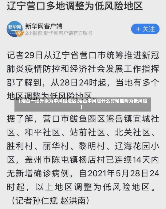 【烟台一地升级为中风险地区,烟台中风险什么时候能降为低风险】-第1张图片-建明新闻