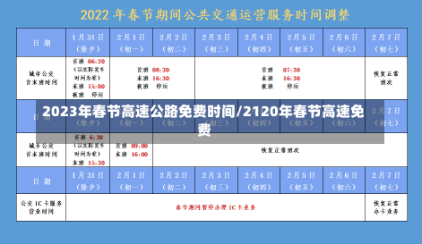 2023年春节高速公路免费时间/2120年春节高速免费-第1张图片-建明新闻