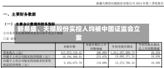 新易盛、天顺股份实控人均被中国证监会立案-第1张图片-建明新闻