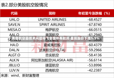 美国航空因技术问题停飞全国所有航班 盘前股价下挫5.5%-第3张图片-建明新闻