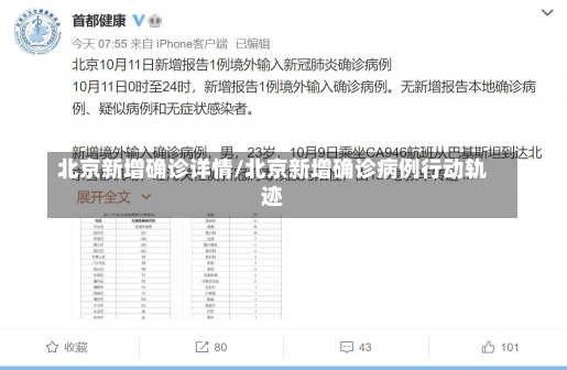 北京新增确诊详情/北京新增确诊病例行动轨迹-第1张图片-建明新闻