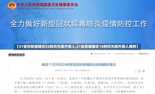 【31省份新增确诊25例均为境外输入,31省新增确诊16例均为境外输入病例】-第1张图片-建明新闻