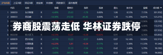 券商股震荡走低 华林证券跌停-第1张图片-建明新闻