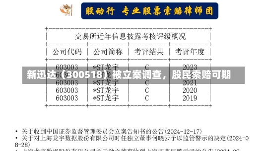 新迅达（300518）被立案调查，股民索赔可期-第2张图片-建明新闻