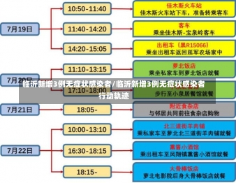 临沂新增3例无症状感染者/临沂新增3例无症状感染者行动轨迹-第1张图片-建明新闻