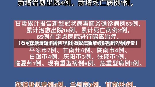 【石家庄新增确诊病例26例,石家庄新增确诊病例26例详情】-第1张图片-建明新闻