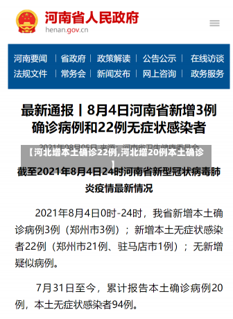 【河北增本土确诊22例,河北增20例本土确诊】-第1张图片-建明新闻