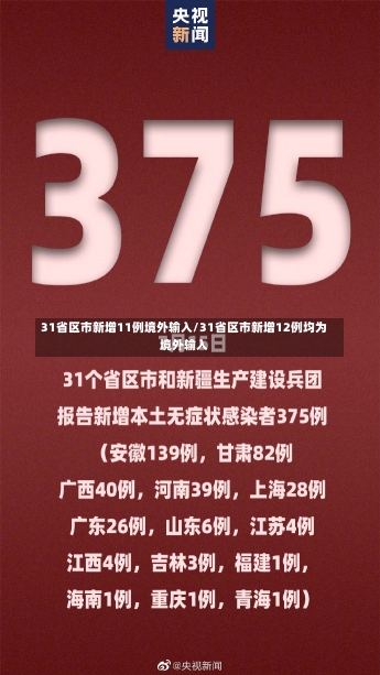 31省区市新增11例境外输入/31省区市新增12例均为境外输入-第1张图片-建明新闻