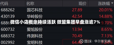 微信小店概念持续活跃 微盟集团早盘涨逾7%-第1张图片-建明新闻