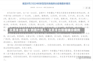 北京丰台新增1例境外输入/北京丰台新增确诊病例-第3张图片-建明新闻