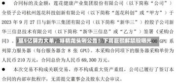 超5亿算力大单，味精龙头刚公告！下周巨额解禁股曝光-第1张图片-建明新闻