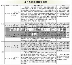 【广东新增19例确诊,广东新增19例确诊详情】-第3张图片-建明新闻