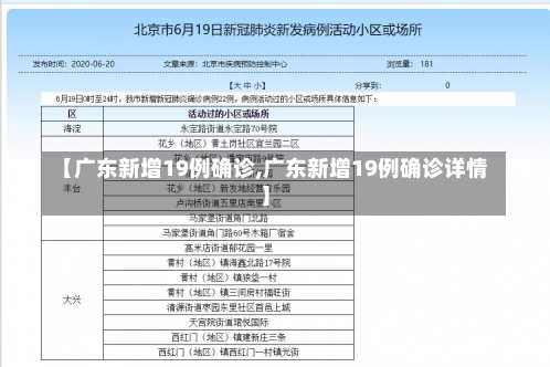 【广东新增19例确诊,广东新增19例确诊详情】-第1张图片-建明新闻