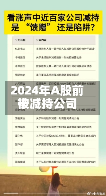 2024年A股前十
被减持公司-第3张图片-建明新闻