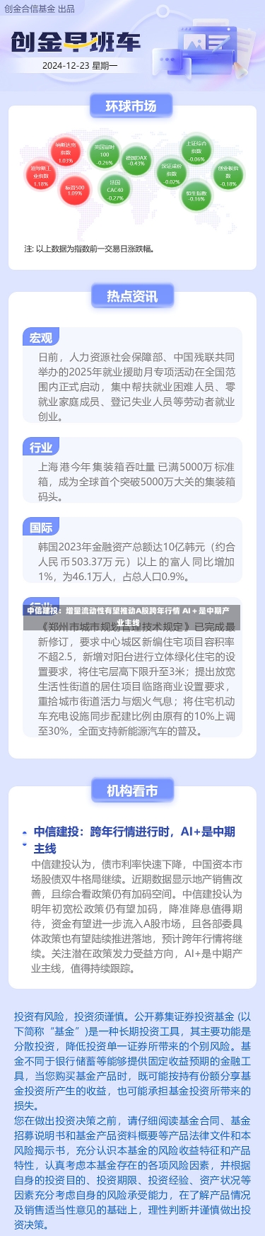 中信建投：增量流动性有望推动A股跨年行情 AI＋是中期产业主线-第1张图片-建明新闻