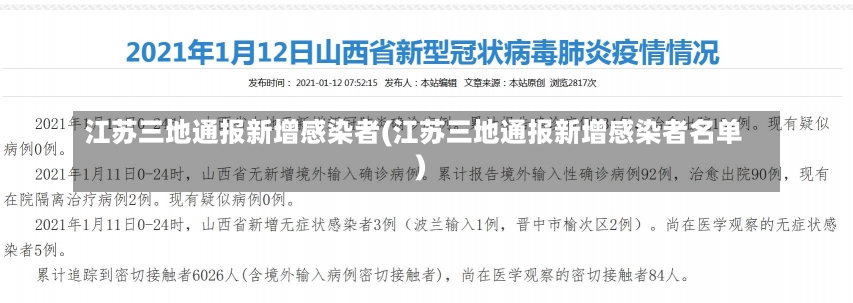 江苏三地通报新增感染者(江苏三地通报新增感染者名单)-第1张图片-建明新闻